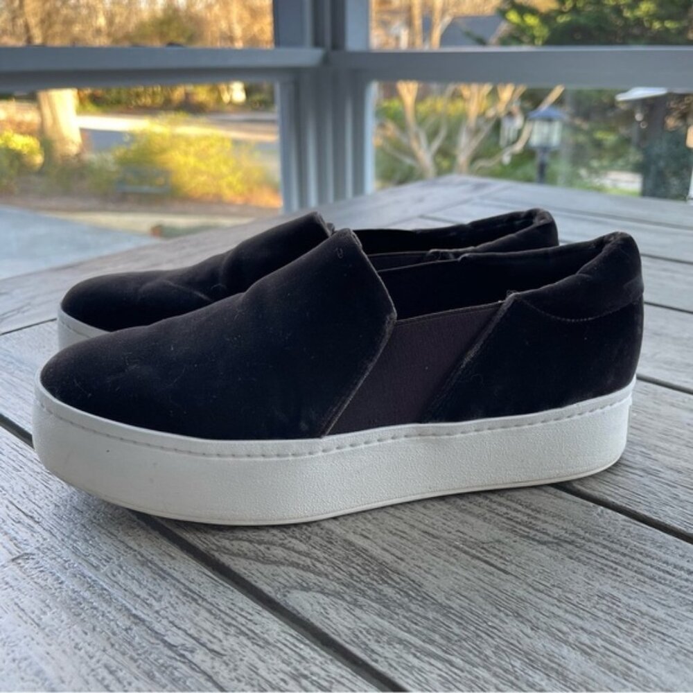 Vince Warren Brown Velvet Slip On Platform Shoes … - image 1